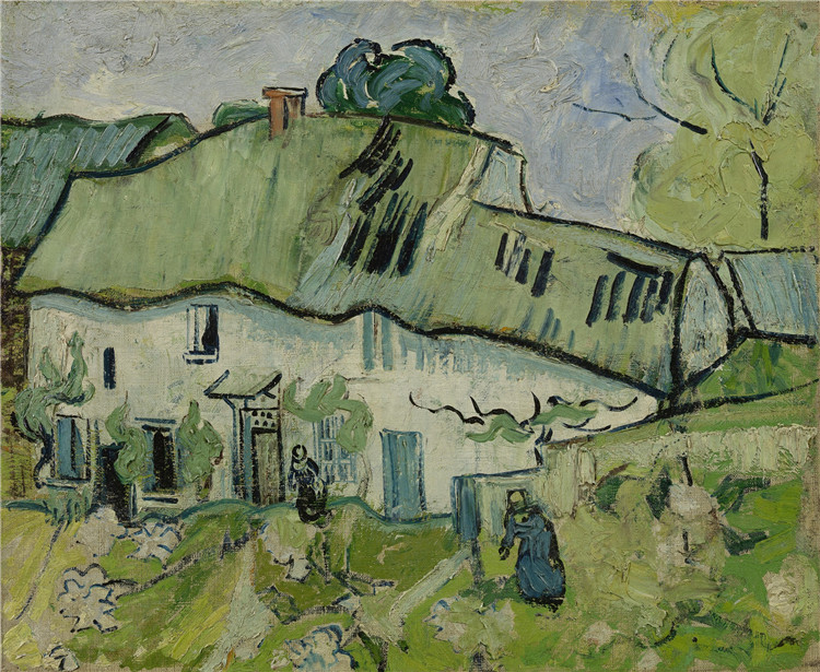 Farmhouse With Two Figures Van Gogh Oil Painting